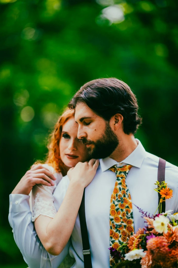 a man and woman hugging